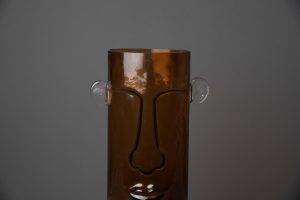 Florero Face Palmas caramelo